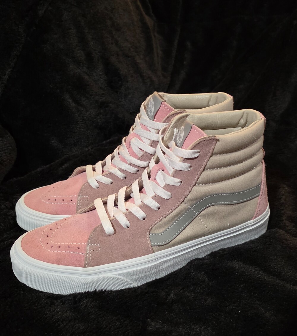 Vans Sk8-Hi Color Block Pink Multi Suede High Top Men's 8.5 Women's 10